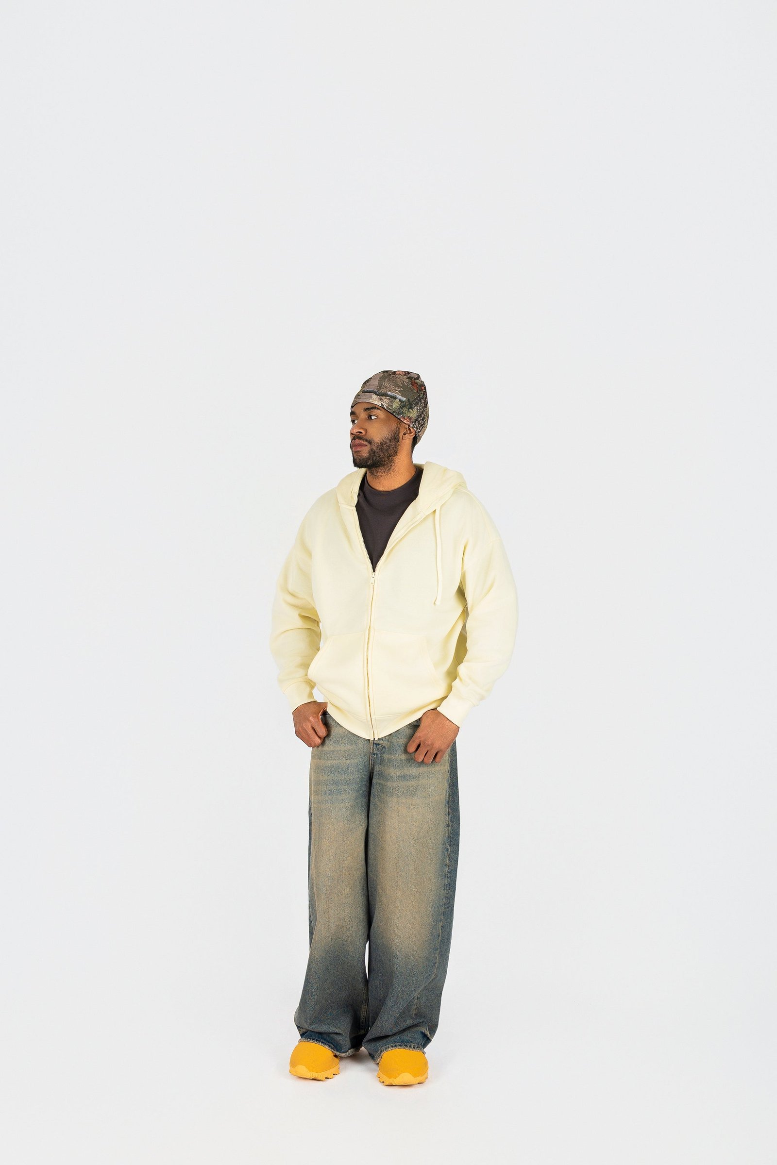 Oversize Drop Shoulder Zip Up Hoodie - Image 2
