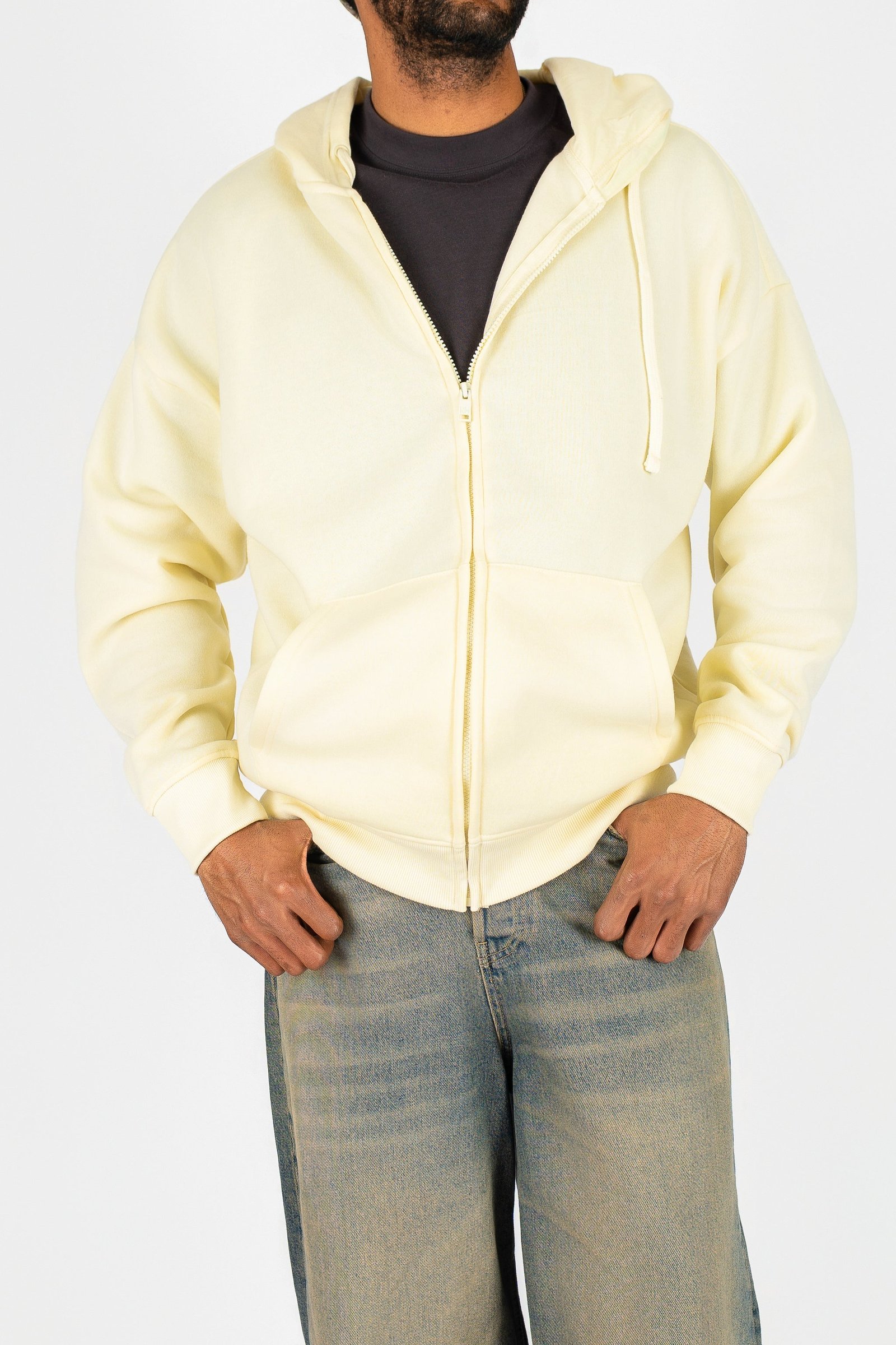 Oversize Drop Shoulder Zip Up Hoodie - Image 3