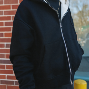 Waffle Knit Lined Zip Up