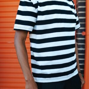 Striped Oversize Box Short Sleeve Tee