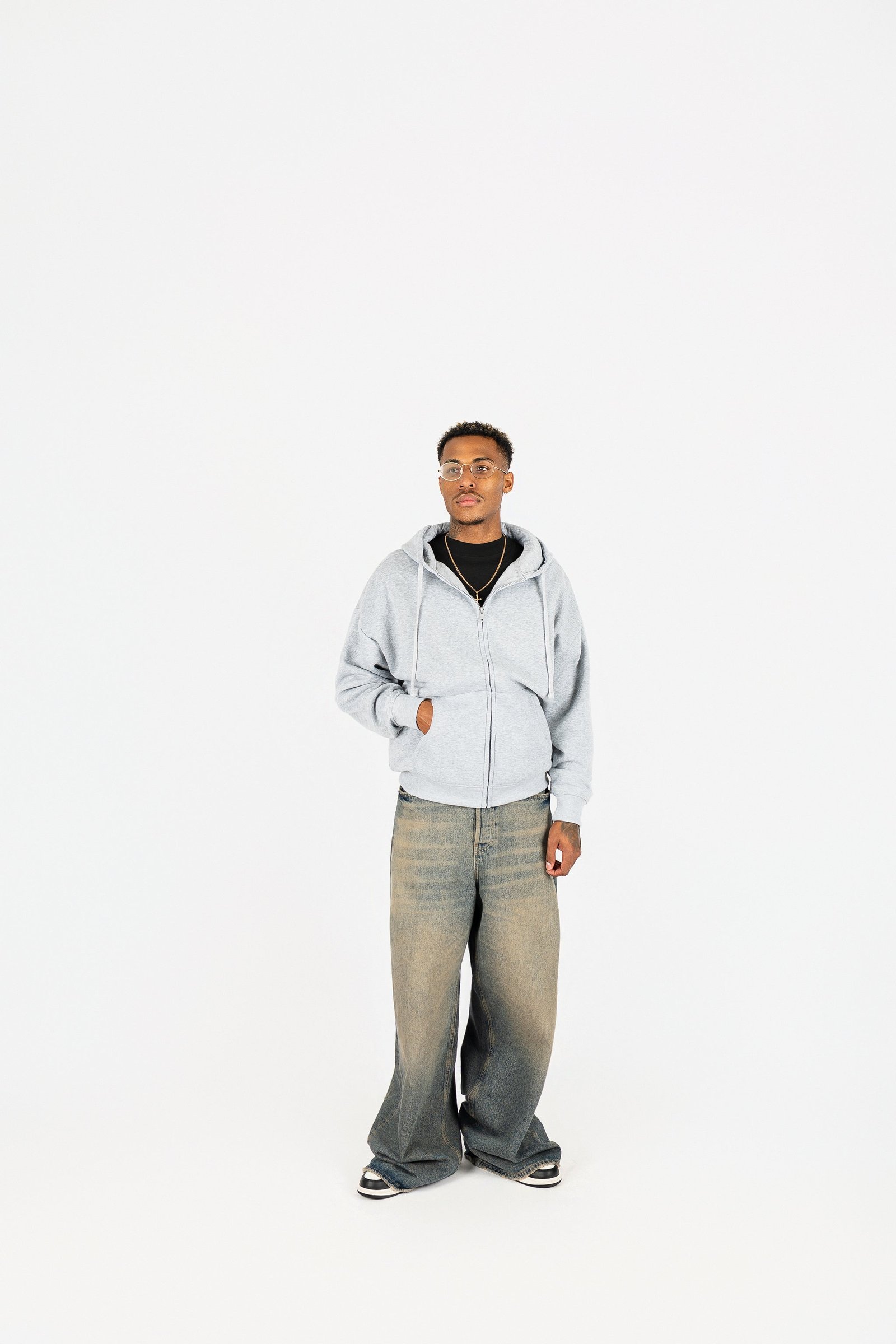 Oversize Drop Shoulder Zip Up Hoodie - Image 13
