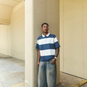 Short Sleeve Striped Polo