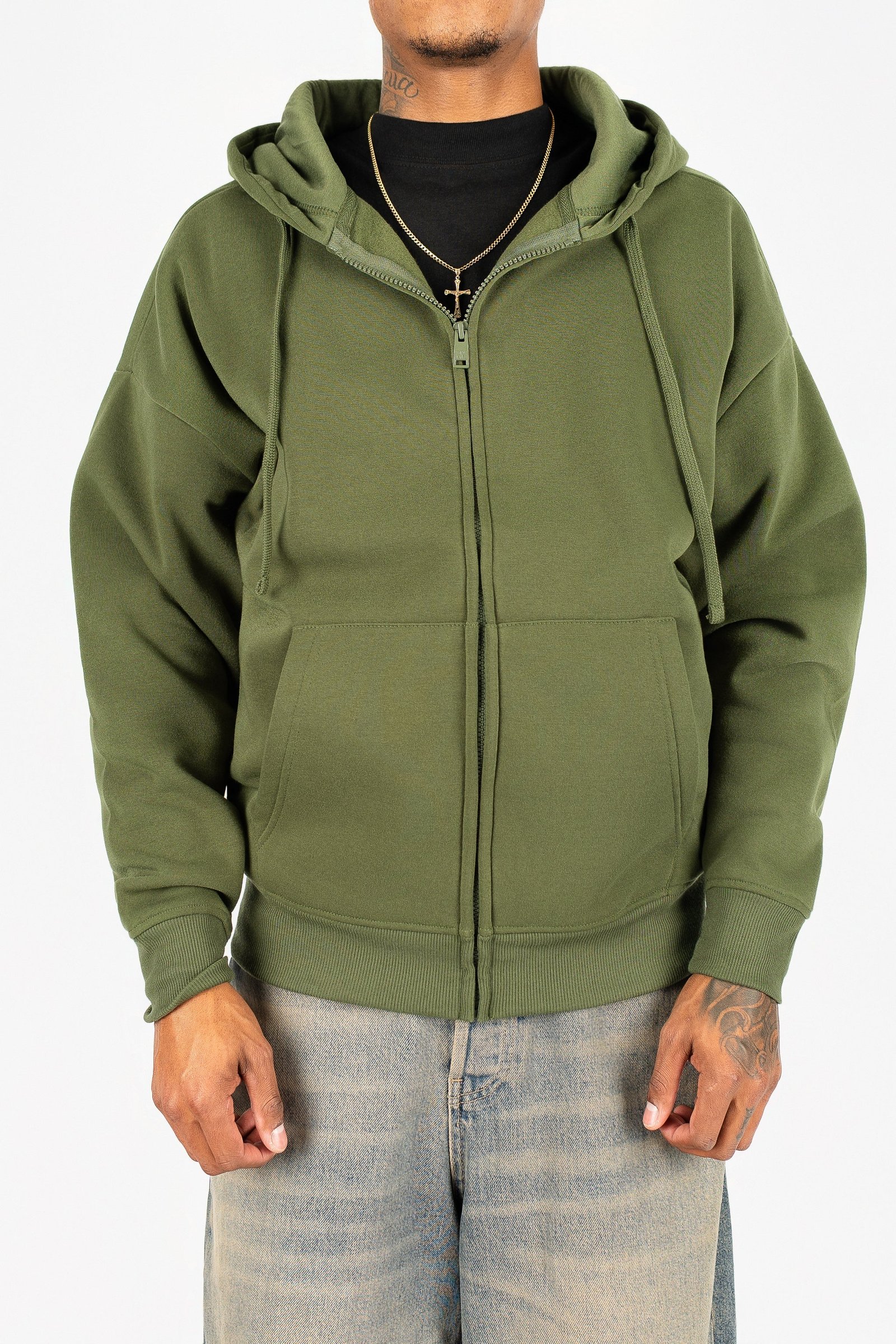 Oversize Drop Shoulder Zip Up Hoodie - Image 11