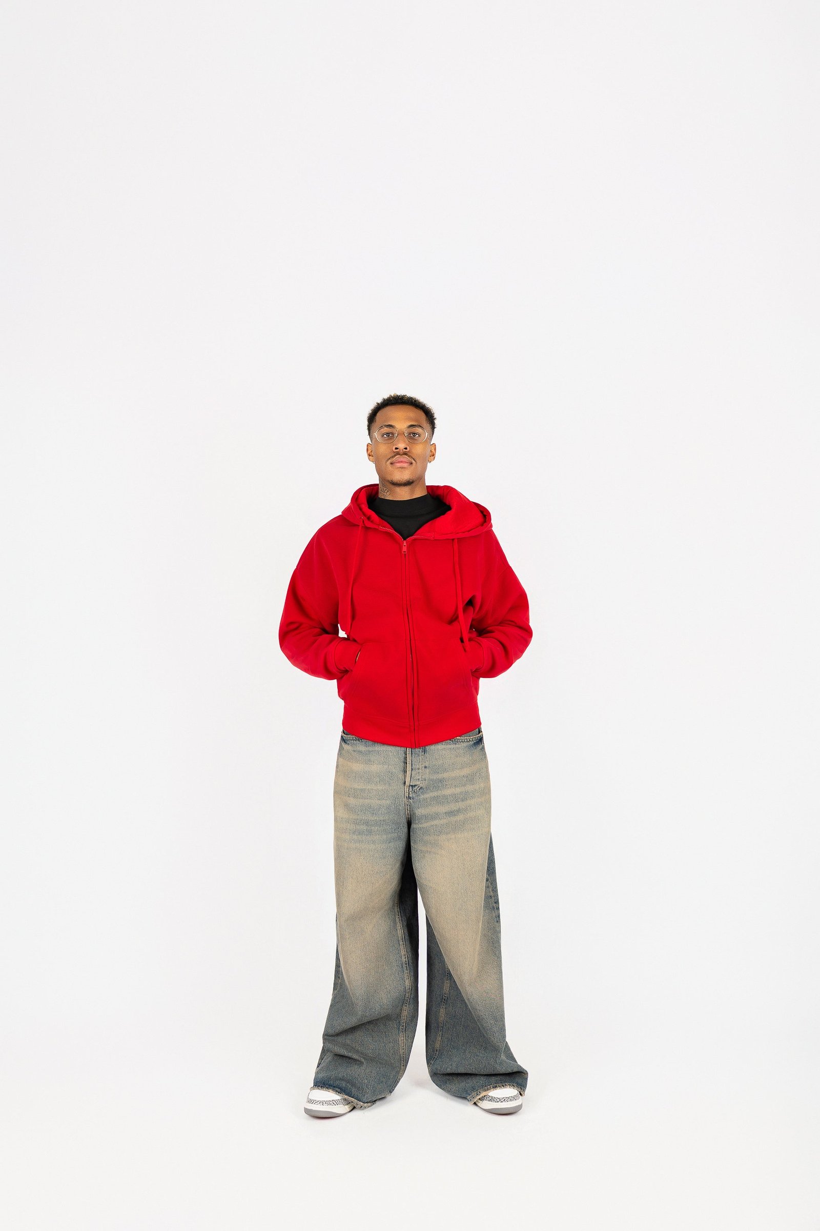 Oversize Drop Shoulder Zip Up Hoodie - Image 4