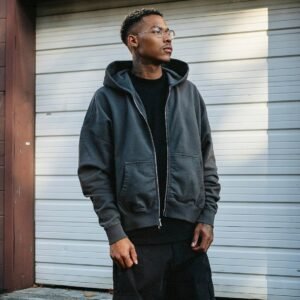 Cropped Double Zip Hoodie