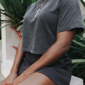 Womens Garment Dye Crop Top